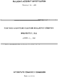Interstate Commerce Commision Report of the Accident  Investigation Occuring on the CHICAGO AND EASTERN ILLINOIS RAILROAD HOOPESTON IL