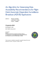 An algorithm for generating data accessibility recommendations for flight deck Automatic Dependent SurveillanceBroadcast ADSB applications
