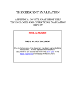 The Crescent Evaluation Appendix A OnSite Analysis of HELP Technologies and Operations Evaluation Report