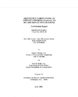 Geotextile fabrics under an asphalt concrete overlay to retard reflective cracking  construction report