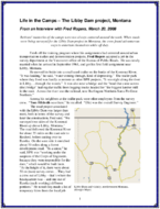 Life in the Camps  The Libby Dam Project Montana