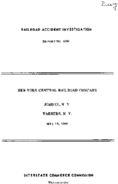 Interstate Commerce Commision Report of the Accident  Investigation Occuring on the NEW YORK CENTRAL JORDAN NY
