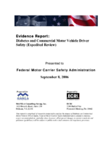 Evidence Report Diabetes and Commercial Motor Vehicle Driver Safety Expedited Review September 8 2006