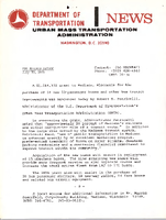 Department of Transportation News Urban Mass Transportation Administration UMTA 7679