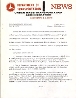 Department of Transportation News Urban Mass Transportation Administration UMTA 7368