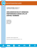 Implementation of Improved Performance Grade PG of Asphalt Binders Final Report