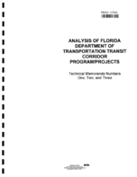 Analysis of Florida Department of Transportation Transit Corridor ProgramProjects
