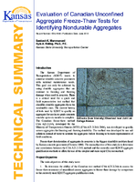 Evaluation of Canadian unconfined aggregate freezethaw tests for identifying nondurable aggregates  technical summary