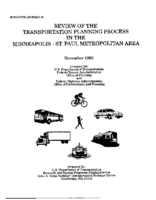 Review of the transportation planning process in the MinneapolisSt Paul metropolitan area