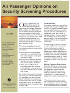 Air Passenger Opinions on Security Screening Procedures