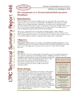 Development of a Geotechnical Information Database Technical Summary Report