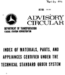 AC 2036B Index of Materials Parts and Appliances Certified Under the Technical Standard Order System