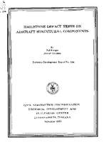 Hailstone Impact Tests on Aircraft Structural Components