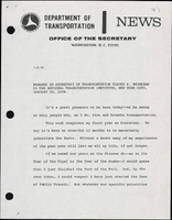 Remarks by Secretary of Transportation Claude S Brinegar to the National Transportation Institute