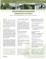 Nondestructive Evaluation Laboratory Fact Sheet  Research that is Essential Indispensable and Connected to our Customers 2002