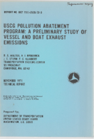 USCG Pollution Abatement Program  A Preliminary Study of Vessel and Boat Exhaust Emissions