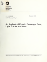 An analysis of fires in passenger cars light trucks and vans