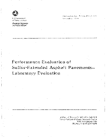 Performance Evaluation of SulfurExtended Asphalt Pavements  Laboratory Evaluation