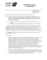 Damage Stability Considerations Regarding the Extent and Character of Damage for Vessels Not Subject to Solas Which Operate Only on Inland Waters or Ferry Vessels