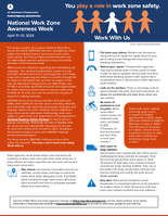 National Work Zone Awareness Week You Play a Role in Work Zone Safety  Work With Us Fact Sheet