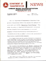 Department of Transportation News Urban Mass Transportation Administration UMTA 1474