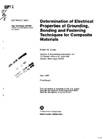 Determination of Electrical Properties of Grounding Bonding and Fastening Techniques for Composite Materials