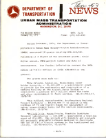 Department of Transportation News Urban Mass Transportation Administration UMTA 7509