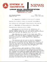 Department of Transportation News Urban Mass Transportation Administration UMTA 7526