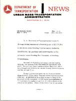 Department of Transportation News Urban Mass Transportation Administration UMTA 7774