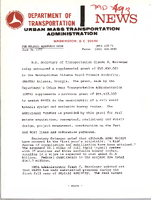 Department of Transportation News Urban Mass Transportation Administration UMTA 10374