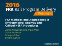 FRA methods and approaches in environmental analysis and critical NEPA procedures