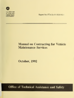 Manual on Contracting for Vehicle Maintenance Services FTAIA0008921
