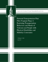 Personal transportation plan pilot program phase 1  exploring the transportation behaviors and needs of veterans and people with physical disabilities and mobility constraints