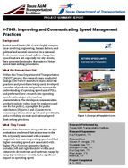 Improving and Communicating Speed Management Practices Project Summary Report