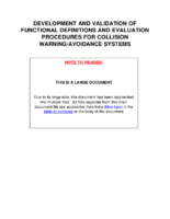 Development and validation of functional definitions and evaluation procedures for collision warningavoidance systems
