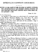 Interstate Commerce Commission Report of the Accident  Investigation Occurring on the WESTERN MARYLAND RAILWAY YORK ROAD PA
