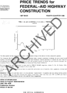 Price Trends for FederalAid Highway Construction 1987 Base Fourth Quarter 1998