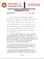 Department of Transportation News Urban Mass Transportation Administration UMTA 7974