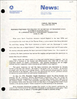 Remarks Prepared for Delivery by Secretary of Transportation Elizabeth Hanford Dole at the St Lawrence Seaway Anniversary Celebration