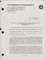 Statement by US Secretary of Transportation Drew Lewis About Air Traffic Controllers at a White House News Conference