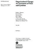 Organizational Change An Assessment of Trust and Cynicism Final Report