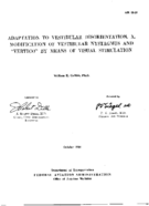 Adaptation to vestibular disorientation X Modification of vestibular nystagmus and vertigo by means of visual stimulation
