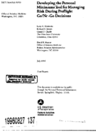 Developing the Personal Minimums Tool for Managing Risk During Preflight GoNoGo Decisions