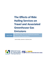 The Effects of Ride Hailing Services on Travel and Associated Greenhouse Gas Emissions