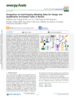 Perspective on Fuel Property Blending Rules for Design and Qualification of Aviation Fuels A Review