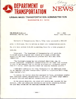 Department of Transportation News Urban Mass Transportation Administration DOT 9869