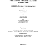 Fish Passage through Culverts in Montana A Preliminary Investigation