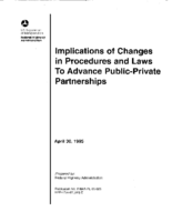 Implications of Changes in Procedures and Laws to Advance PublicPrivate Partnerships