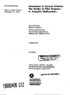 Automation in General Aviation Two Studies of Pilot Responses to Autopilot Malfunctions