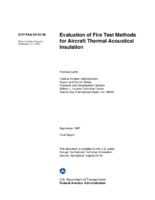 Evaluation of Fire Test Methods for Aircraft Thermal Acoustical Insulation